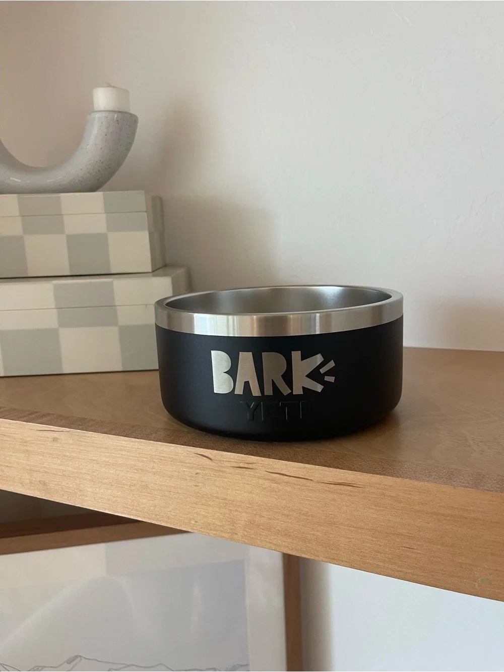 Yeti Bark Boomer 4 Stainless Steel Silver Black Super Chewer Dog Pet Water Bowl